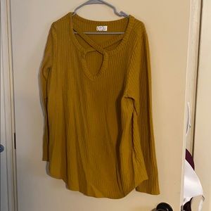 Maurices Mustard Criss-Cross top